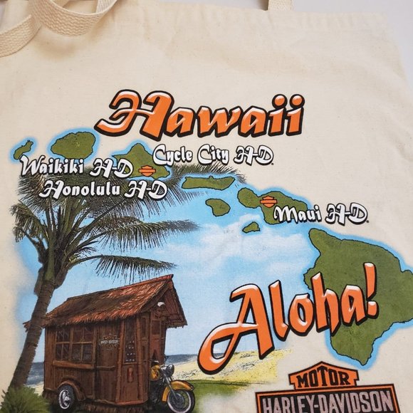 Harley Davidson 2012 canvas tote Hawaii - Picture 3 of 11